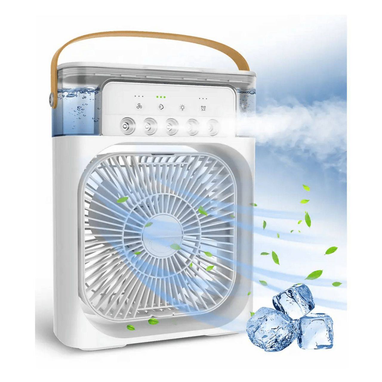 Ventilador Enfriador Humidificador 3 en 1 con Luz LED RGB